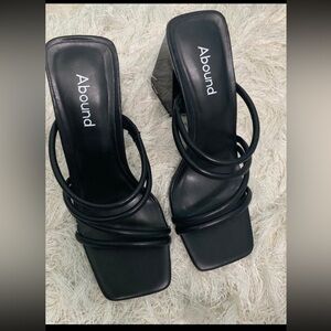 Abound Black Strappy Heeled Sandals size 7